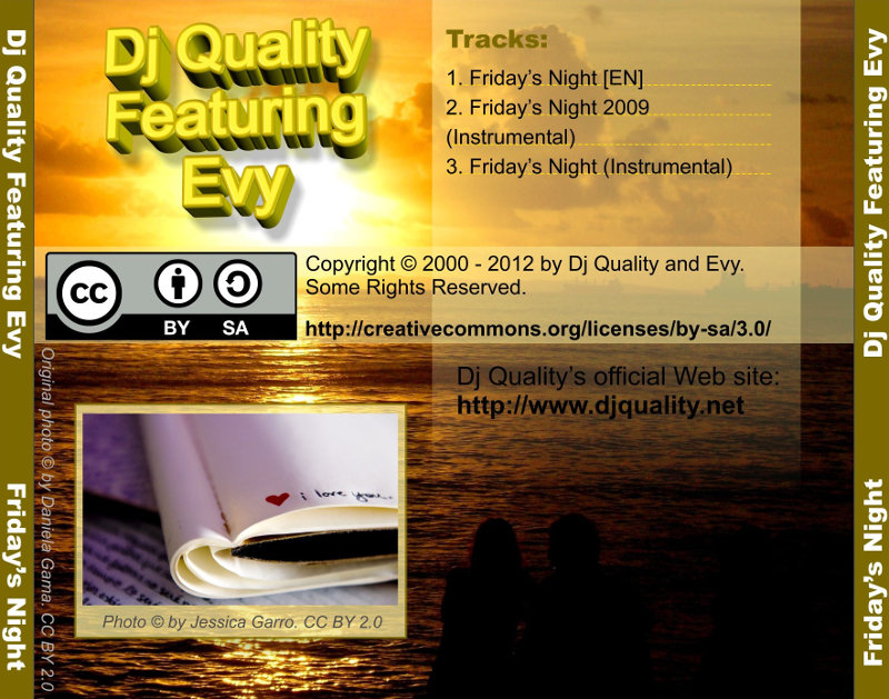 Dj Quality Featuring Evy - Friday's Night - Back Cover Dj Quality Featuring Evy - Friday's Night - Back Cover